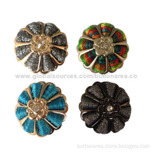 Metal Shank Button with String Sewing